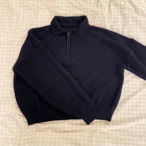 Lewkin Half-zip Navy Knitted Shirt